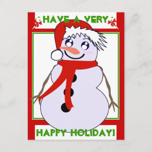 Snögubbe Toon Red Helgdag! vykort