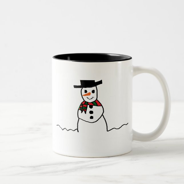 Snögubbe Två-Tonad Mugg (Höger)