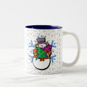 Snögubbe Två-Tonad Mugg