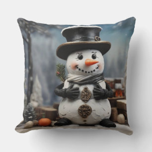Snögubbe Twinkle Sparks Joy in Winter Wonderland Kudde