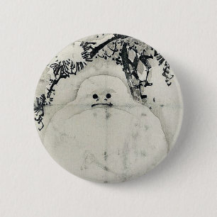 Snögubbe under ett gräs vid Taki, Katei Ukiyoe Knapp