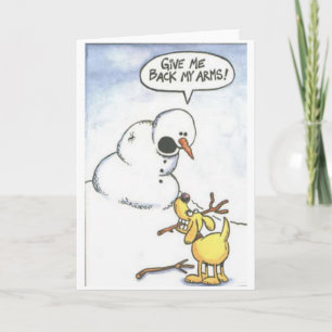Snögubbe utan arm helgkort