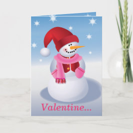 Snögubbe Valentine Helgkort
