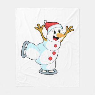 Snögubbe vid isfiske med isskiffer.PNG Fleecefilt