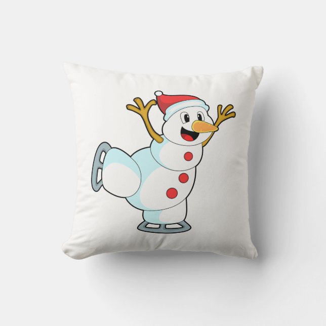 Snögubbe vid isfiske med isskiffer.PNG Kudde (Framsida)