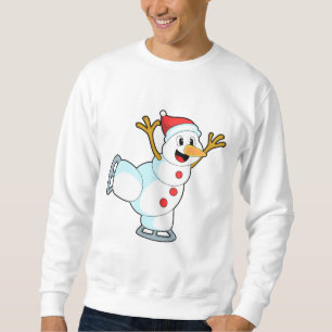 Snögubbe vid isfiske med isskiffer.PNG Lång Ärmad Tröja