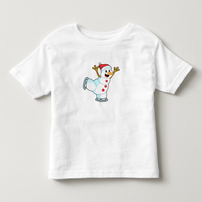 Snögubbe vid isfiske med isskiffer.PNG T Shirt (Framsida)