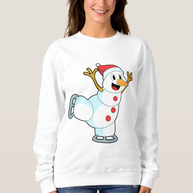 Snögubbe vid isfiske med isskiffer.PNG T Shirt (Framsida)