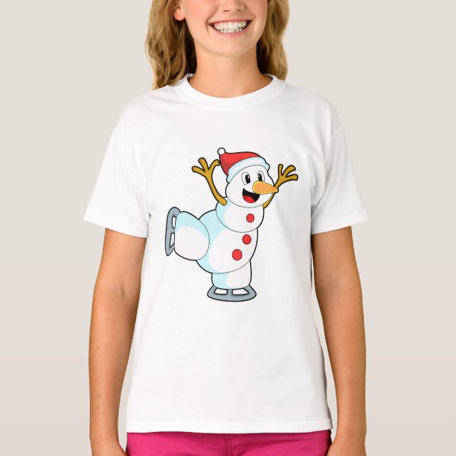Snögubbe vid isfiske med isskiffer.PNG T Shirt (Framsida)