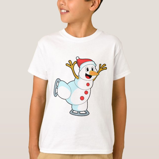 Snögubbe vid isfiske med isskiffer.PNG T Shirt (Framsida)