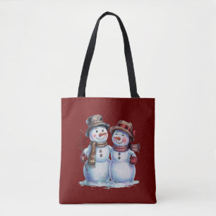 Snögubbe Vintage-Helgdag Tygkasse