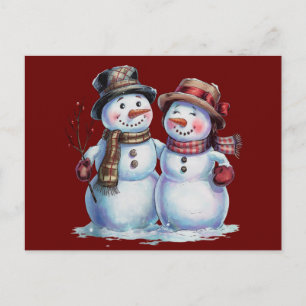 Snögubbe Vintage-Helgdag Vykort