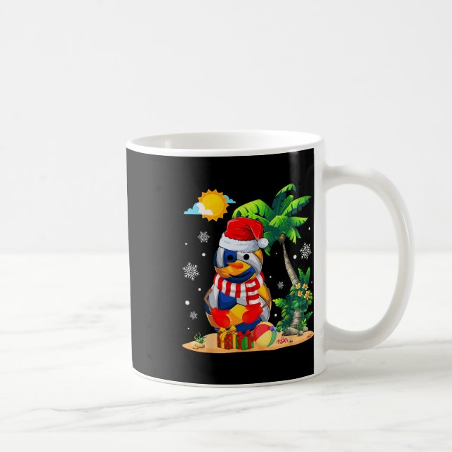 Snögubbe Volleyball Santa Hat-julen i juli Sum Kaffemugg (Höger)