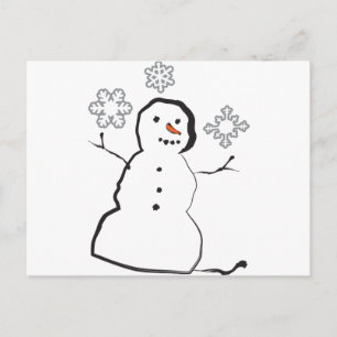 Snögubbe Vykort