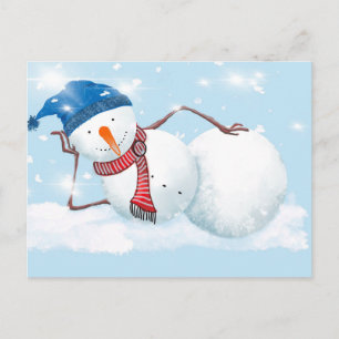 Snögubbe Vykort