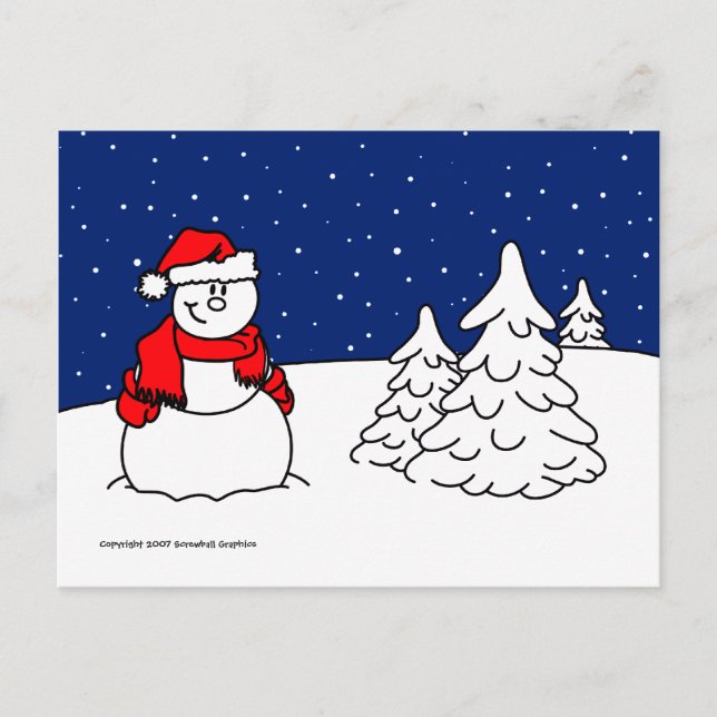 Snögubbe vykort (Framsida)