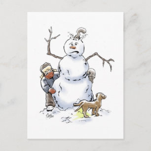 Snögubbe vykort