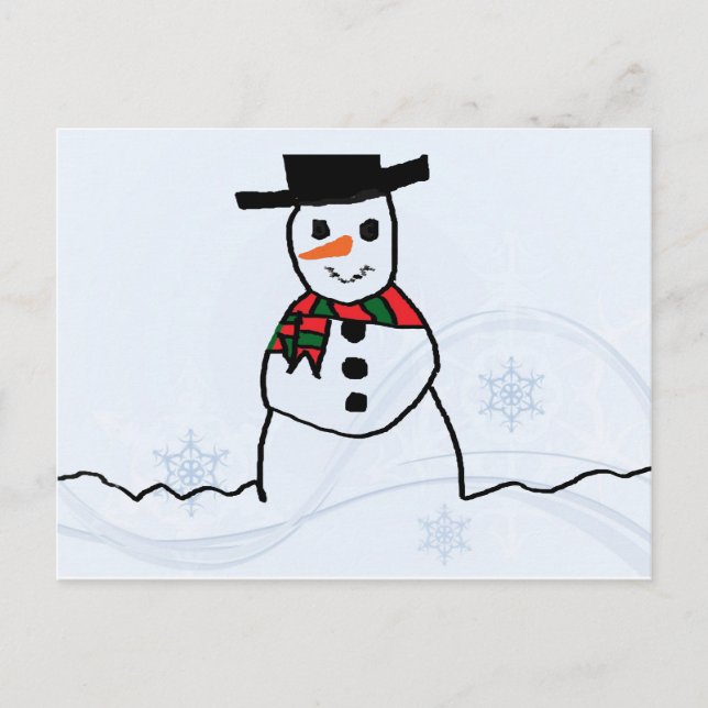 Snögubbe Vykort (Framsida)