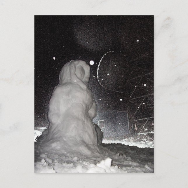 snögubbe vykort (Framsida)