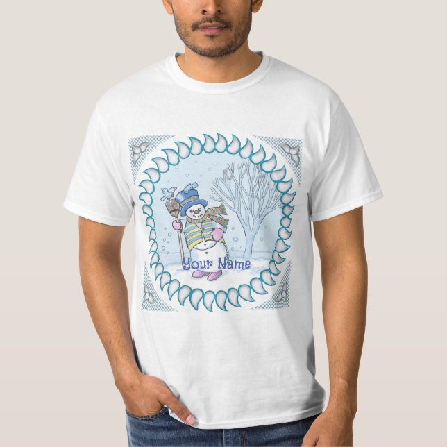 Snögubbe Walking t-shirts (Framsida)
