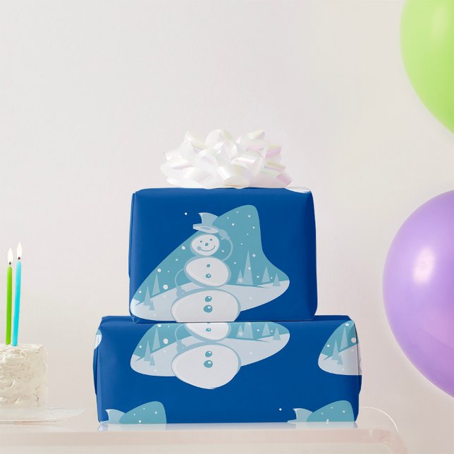 Snögubbe Wearing A Top hat Presentpapper (Skapare uppladdad)