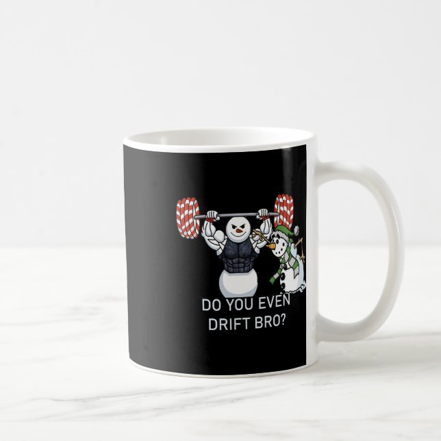 Snögubbe Weightlyftande Bodybuilding Funny Workout Kaffemugg (Höger)