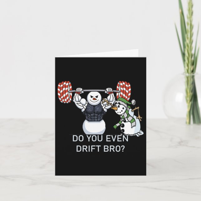 Snögubbe Weightlyftande Bodybuilding Funny Workout Kort (Framsida)