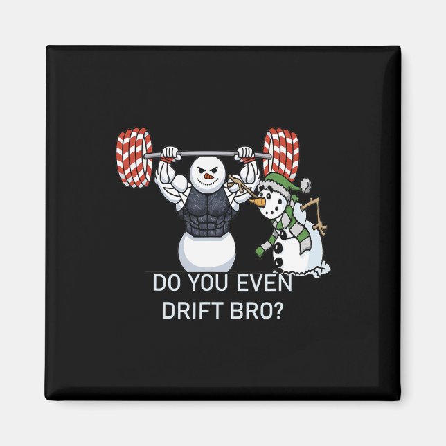 Snögubbe Weightlyftande Bodybuilding Funny Workout Magnet (Framsidan)