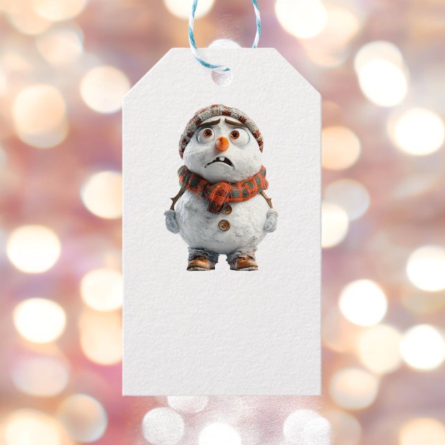 Snögubbe White Gift Märkres Presentetikett (Skapare uppladdad)