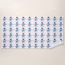 Snögubbe Winter Beach Towel