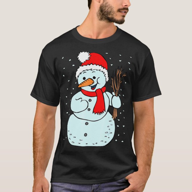 Snögubbe Winter Costume Snowwomen Snowperson T Shirt (Framsida)