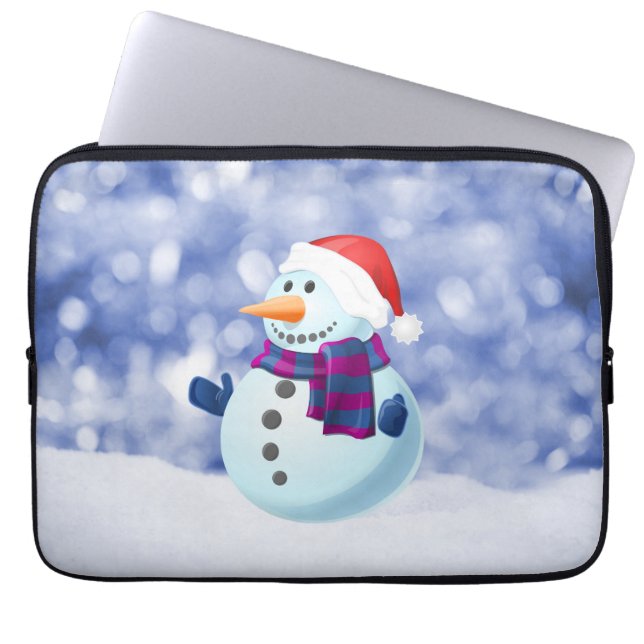 Snögubbe Winter God jul Snö Laptop Sleeve (Framsidan)