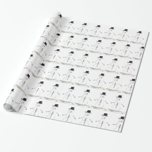 Snögubbe Winter Helgdag Julafton Gift Retro Vintag Presentpapper