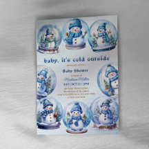 Snögubbe Winter Theme Pojke Shower