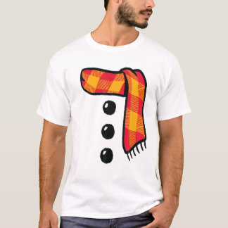 Snögubbe Winter Three Black Buttons Scarf Costume T Shirt