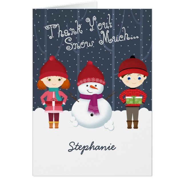 Snögubbe Winter Wonderland Hälsningskort (Framsidan)