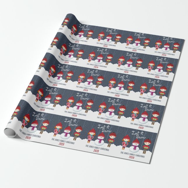 Snögubbe Winter Wonderland Presentpapper (Utrullad)