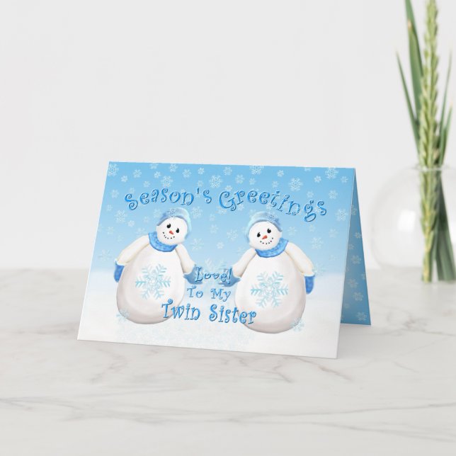 Snögubbe Wonderland for Twin Sister Card Helgkort (Framsida)