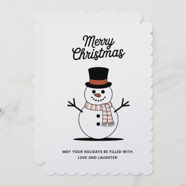 "Snögubbe Wonderland-julkort" Julkort (Fram/baksida)