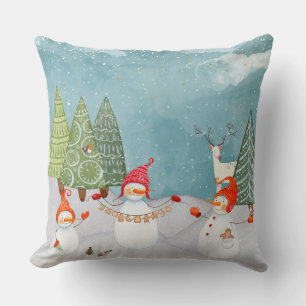 SNÖGUBBE & WOODLAND FRIENTER I VINTERWONDERLAND KUDDE