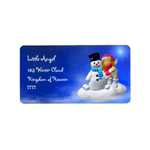 Snögubbeadressetiketter Adressetikett
