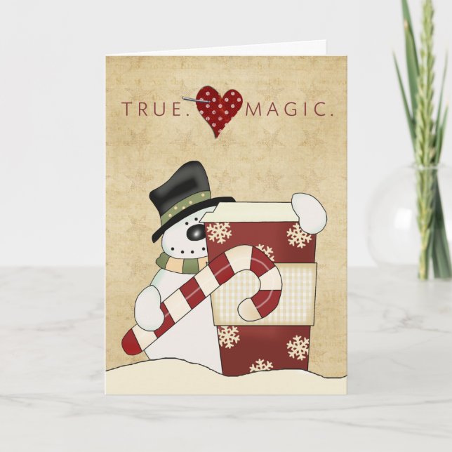 Snögubbear med kaffe helgkort (Framsida)