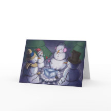 Snögubbear som campar ut