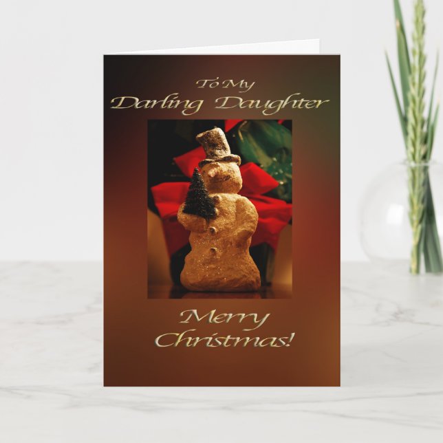 Snögubbegod jul - min dotter helgkort (Framsida)