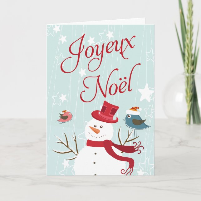 SnögubbeJoyeux Noël julkort Helgkort (Framsida)
