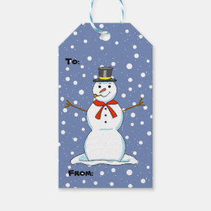 Snögubbejuletiketter Presentetikett