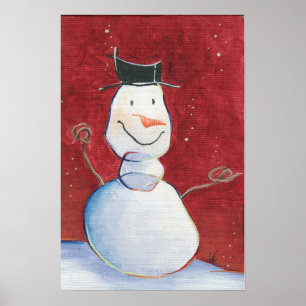 Snögubbekanfaskonstverk Poster