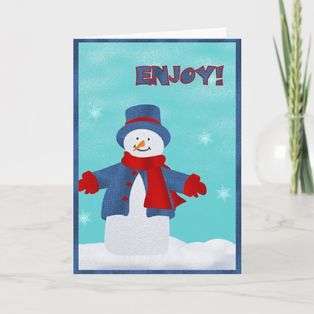 Snögubbekort Helgkort (Framsida)