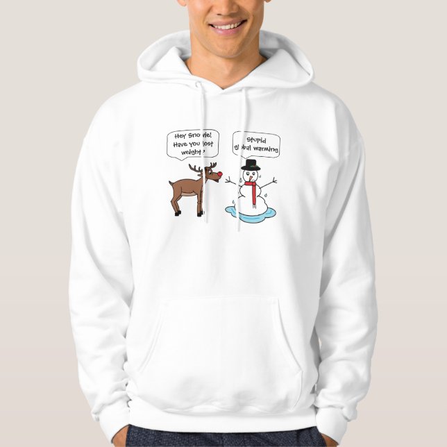 snögubbemanar för global värme hoodie (Framsida)