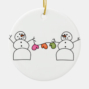 SnögubbeMittensprydnad Julgransprydnad Keramik